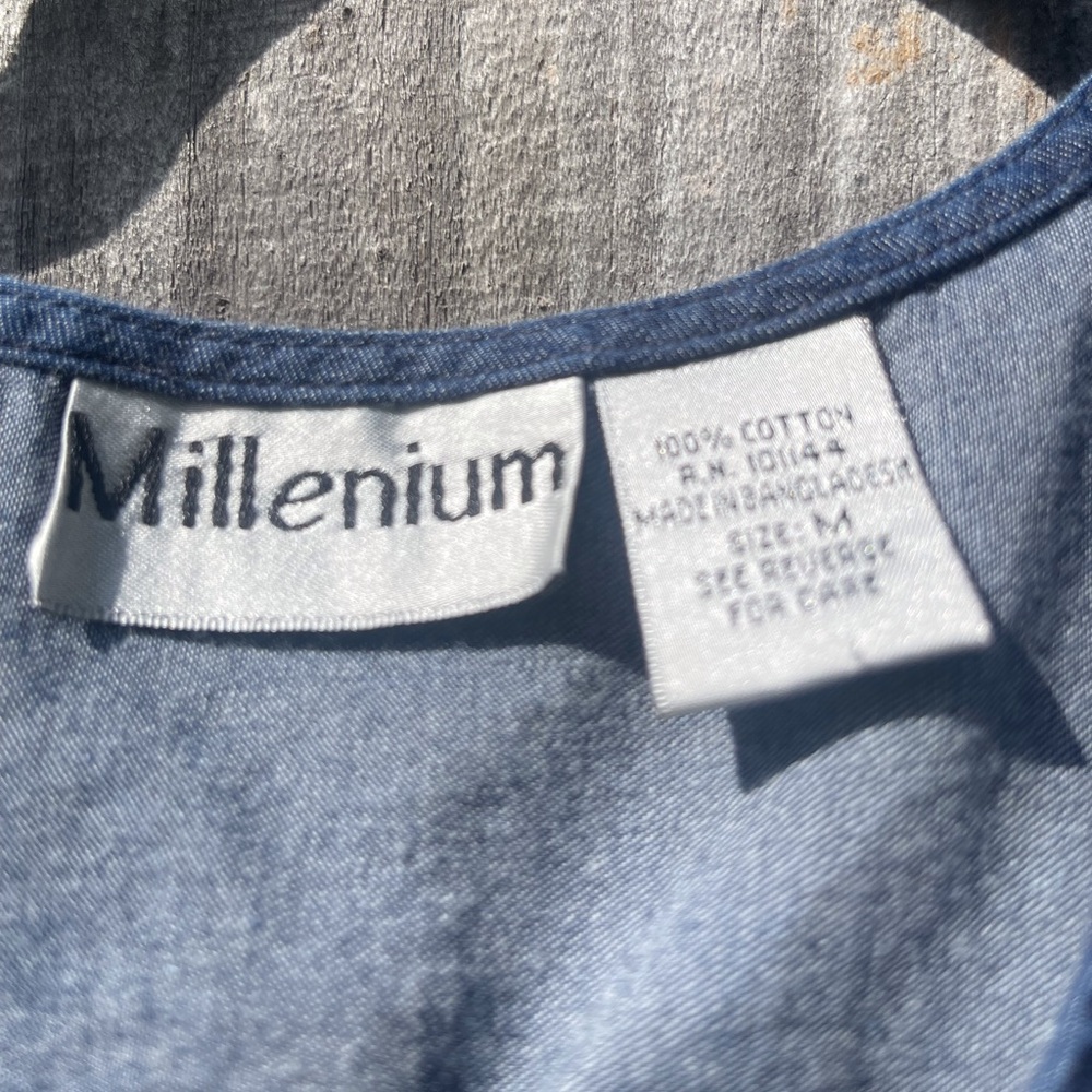 Millenium Sleeveless Denim Dress 100 percent cotton Size M - Picture 4 of 8